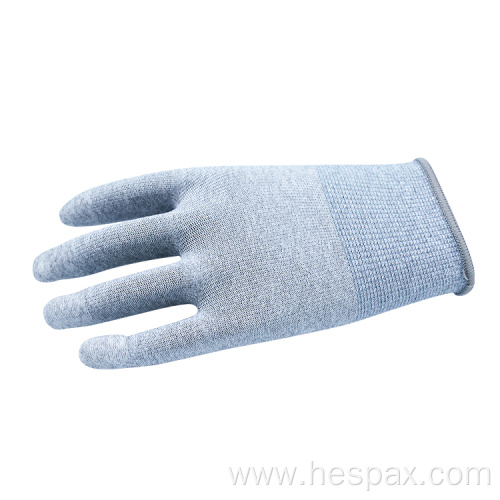 Hespax 13G Polyester DMF-Free PU Electrical Esd Gloves